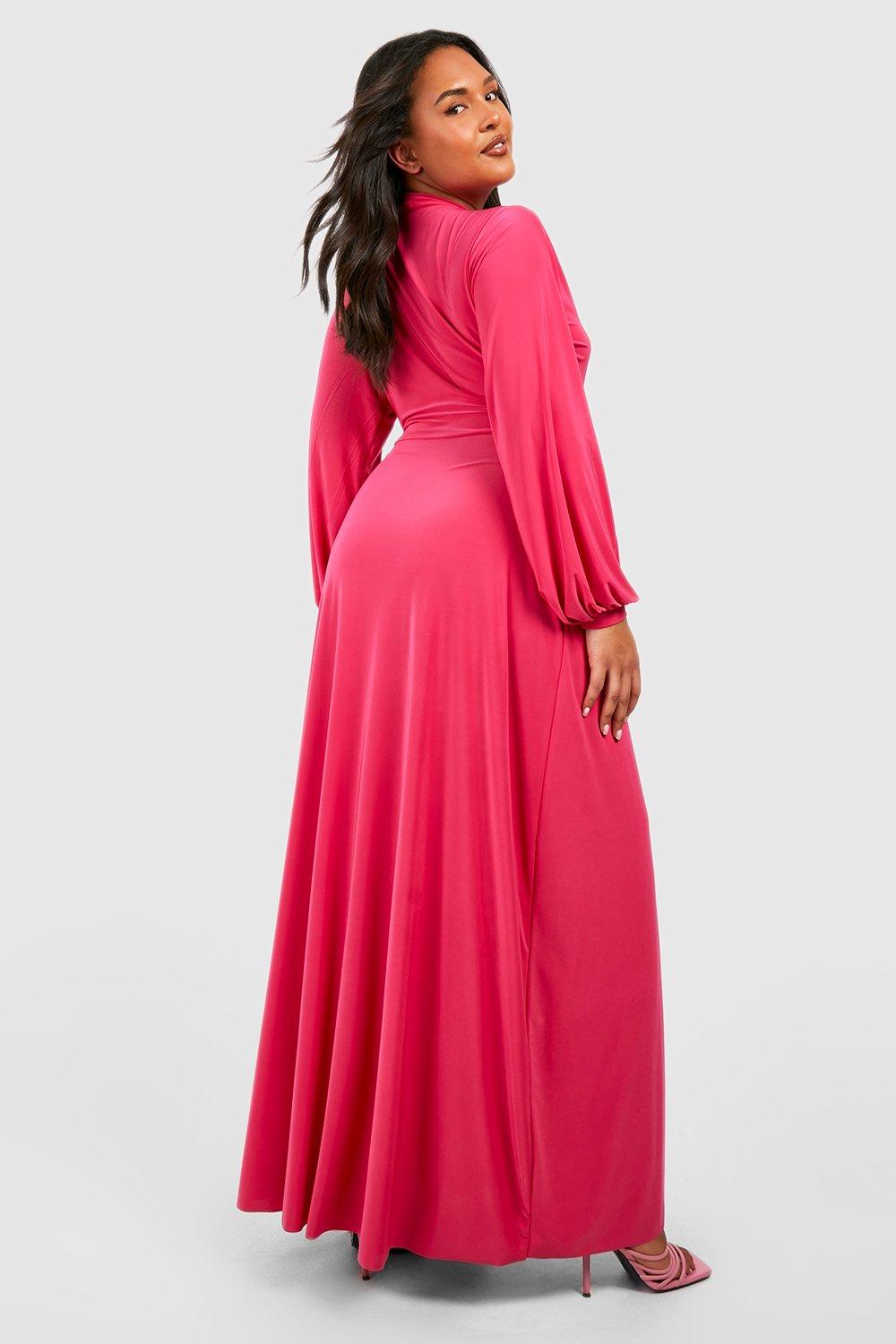 Boohoo hot pink outlet dress